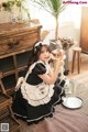 Beautiful Kwon Hyuk Jeong cute pose with maid outfit (13 photos) P7 No.0c3c44